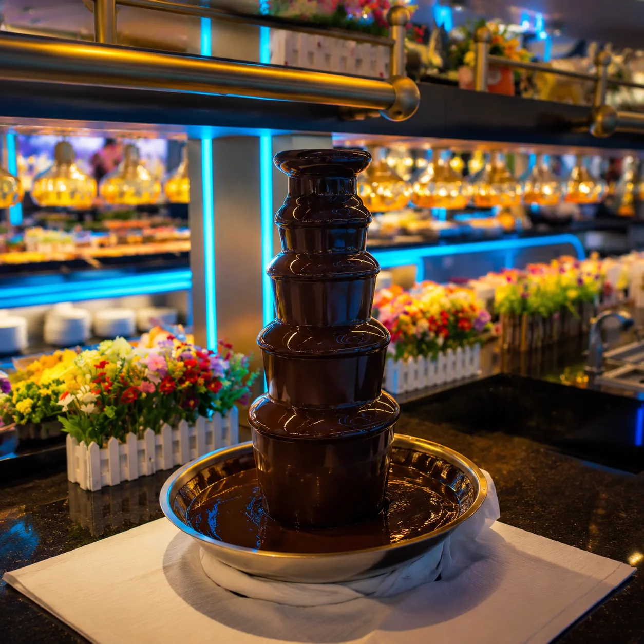 Fontaine chocolat et buffet dessert chez O'Gourmand