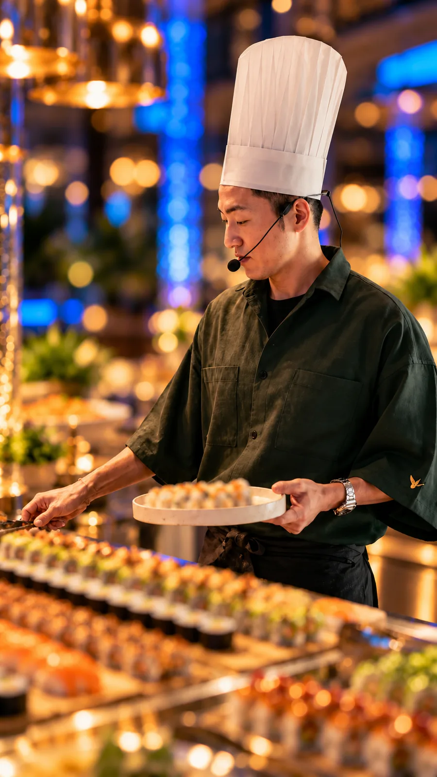 Chef sushi au buffet O'Gourmand