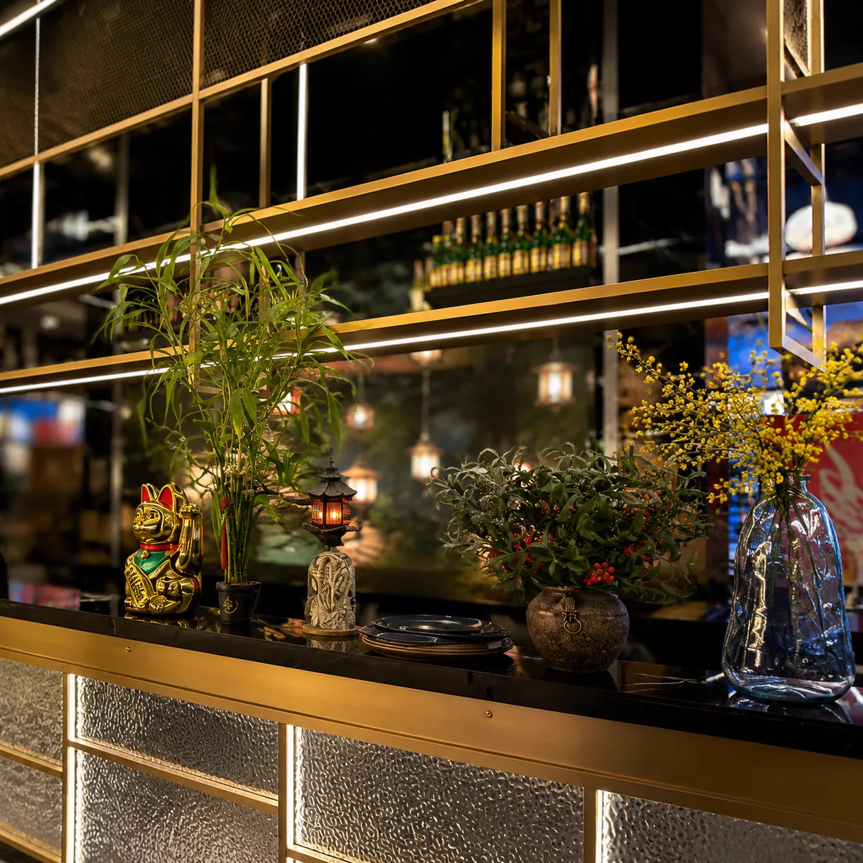 Décor végétal du restaurant O'Gourmand