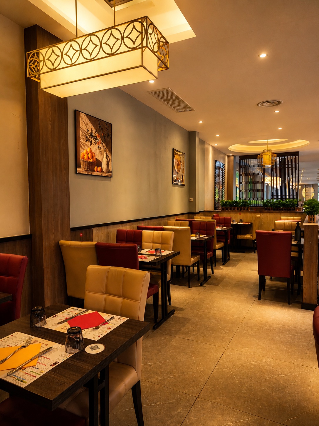 Salle élégante du restaurant Bonheur d'Asie