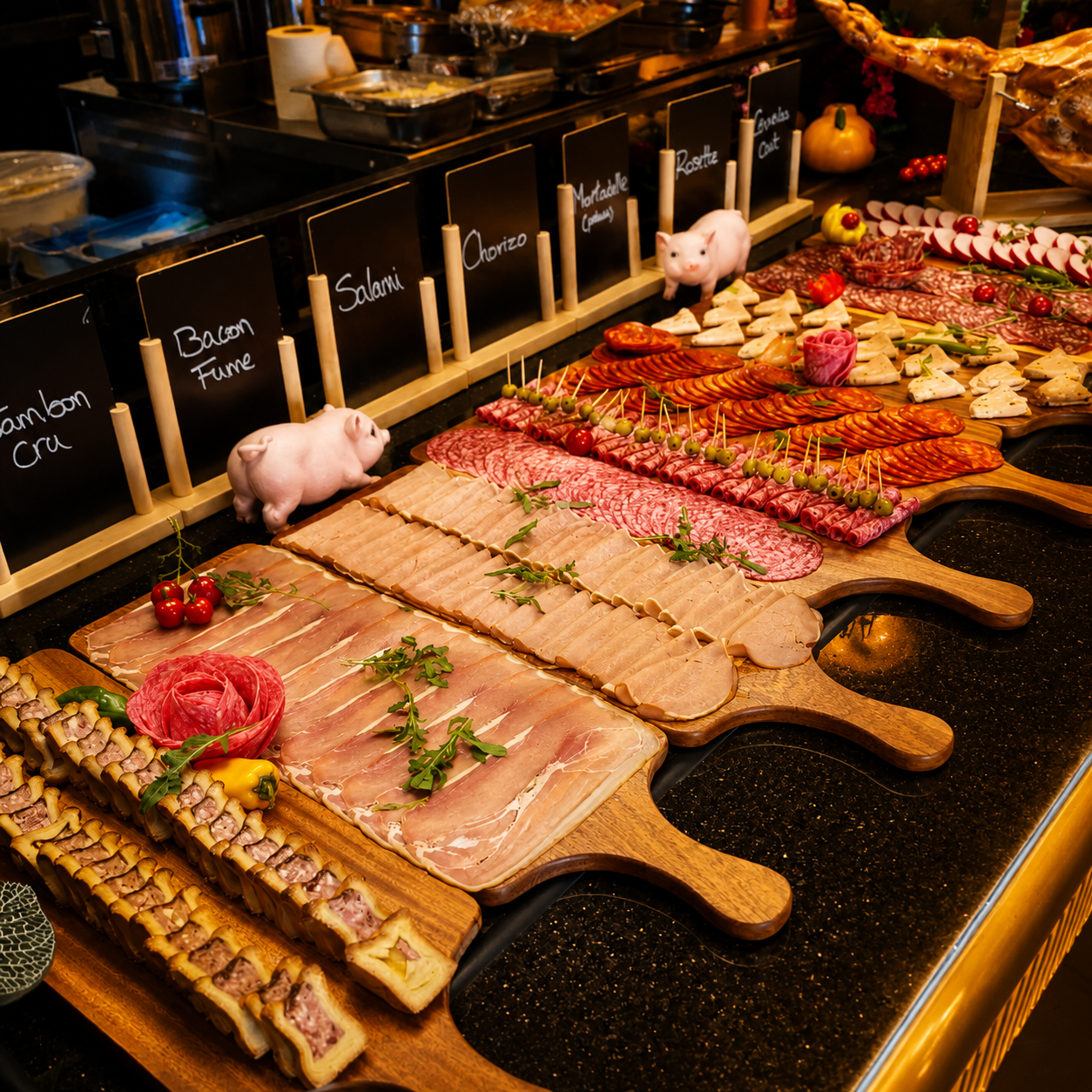 Assortiment de charcuteries du buffet Bonheur d'Asie