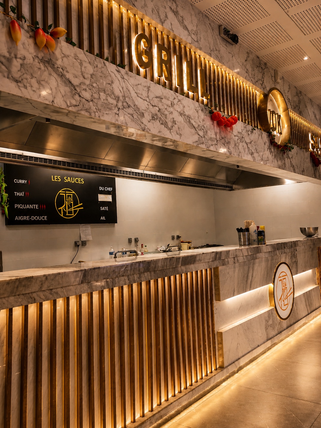 Espace grill du restaurant BONHEUR D'ASIE à Soyons