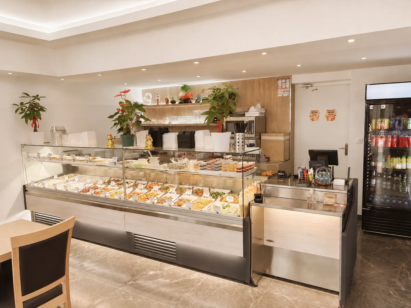 Intérieur et comptoir de LA CANTINE