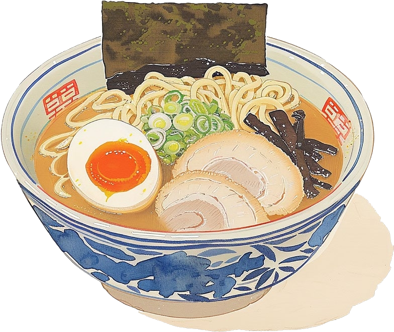 Ramen japonais illustre Mikoro