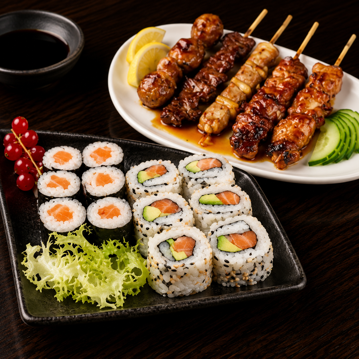 Menu B1 avec makis, california et yakitoris