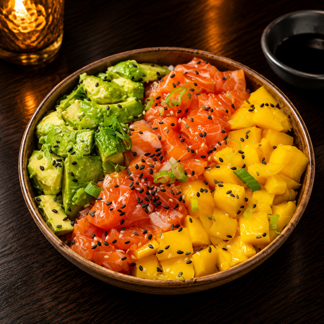 Poke bowl saumon, mangue et avocat