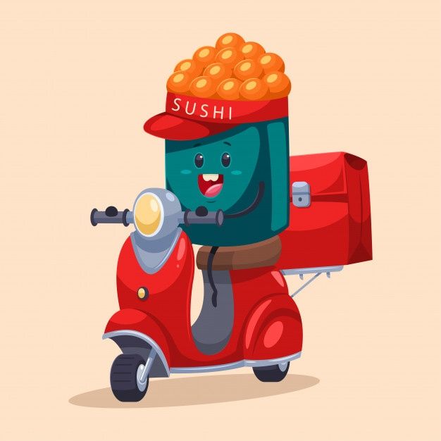 Mascotte Mochi Mochi en livraison à scooter
