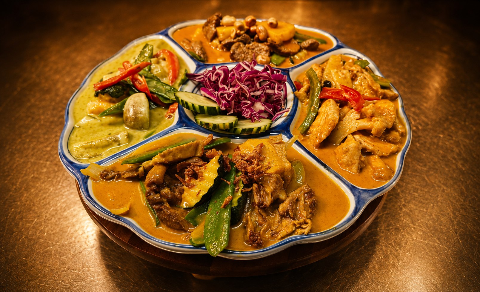 Thaise selectie met curry en groenten