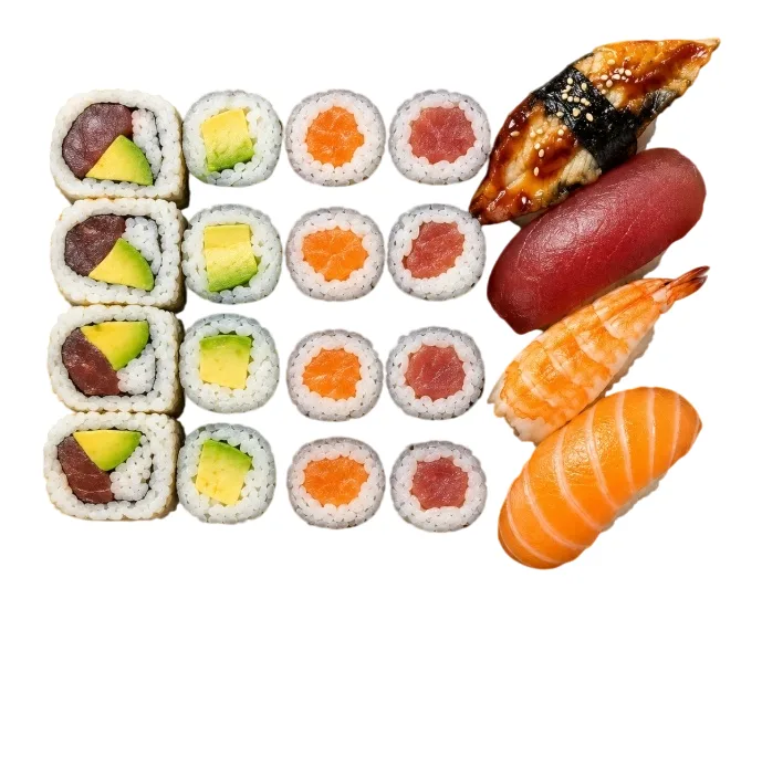 B7. Maki uramaki y nigiri variado (20u)