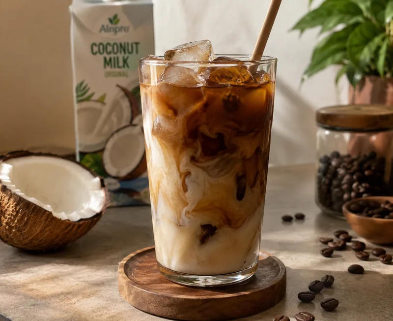 Iced Coffee with Coconut Milk 🥥🧊/ 椰奶冰咖啡 🥥🧊