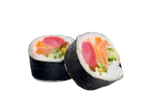 Ft1 Futomaki (saumon, thon, surimi. radis. concombre, omelette)