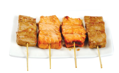 M3 4 Brochettes de saumon et thon