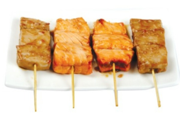 M3 6 Brochettes de saumon et thon