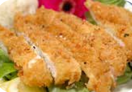 P3 POULET PANÉ, 1 soupe, 1 salade, 1 riz