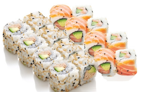 C8 1 soupe, 1 salade, 8 California thon cuit avocat 8 lasvegas saumon avocat