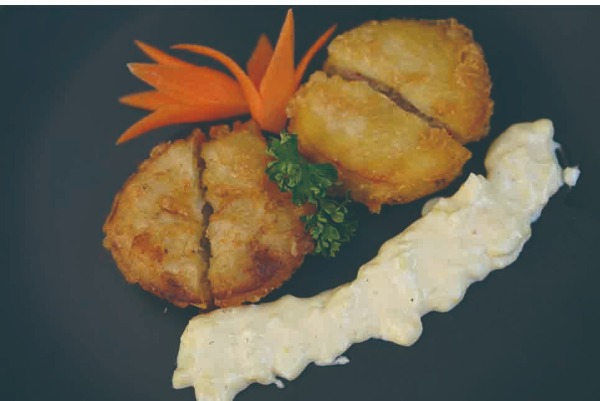 14B. Patate ripieno di carne fritta