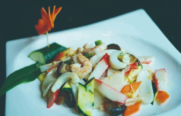 32. Gnocchi di riso saltati con gamberi e verdure