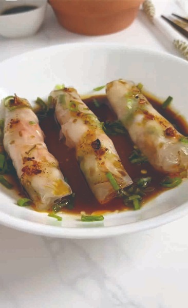 164. Ravioli di foglia di riso al vapore con gamberi