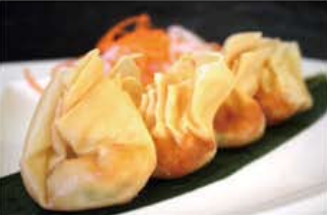15. Wanton con gamberi fritti