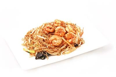 PC7. Nouilles sautées aux crevettes