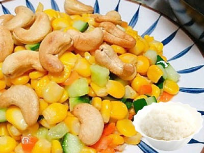 F4. Mais sauté au cajou