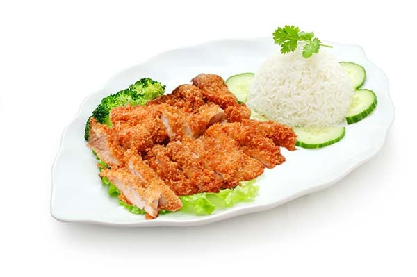 PC2. Poulet frit avec riz nature