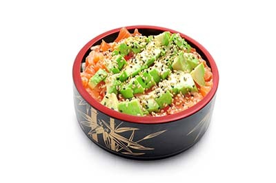 Menu CH4. Chirashi tartare saumon avocat avec du sésame