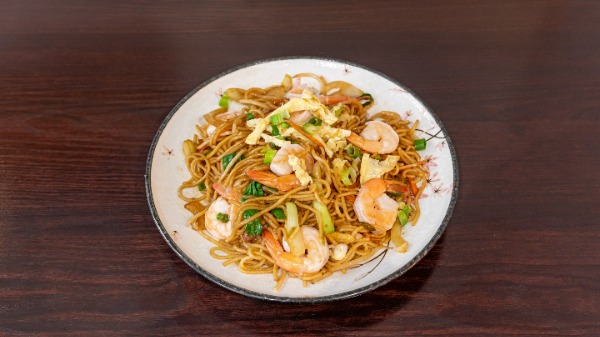 C4. Nouilles sautées aux crevettes