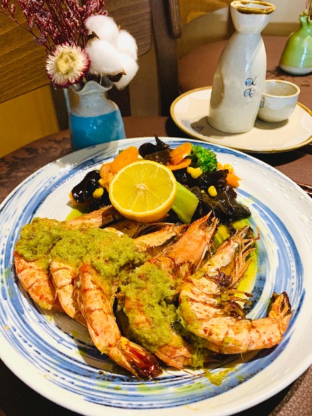 Teppanyaki crevette grillé