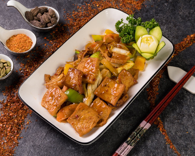 71. Beignets de tofu sauté a la facon du kungfu (sans riz)
