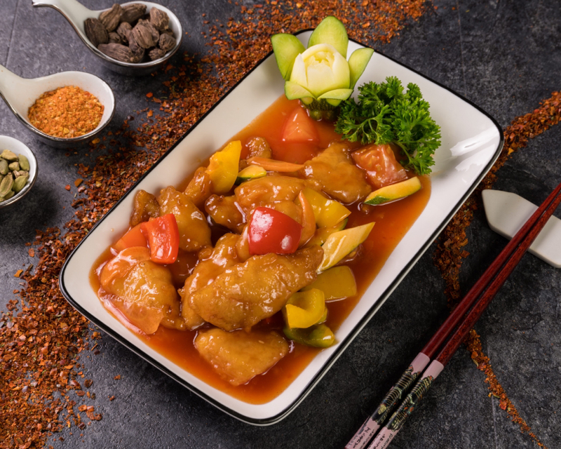 66. Beignet de poisson a la sauce aigre-doux (sans riz)