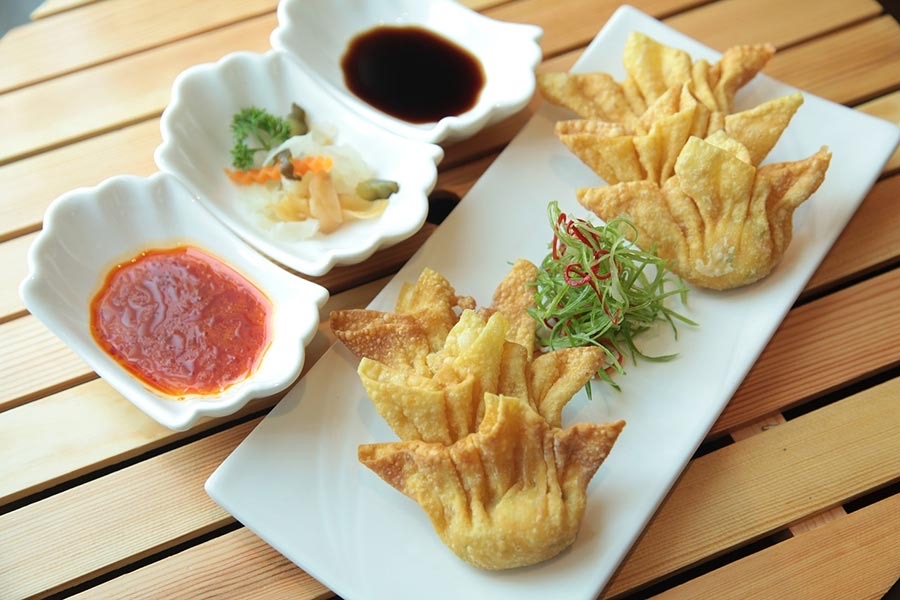 Raviolis aux crevettes frits