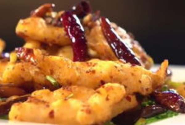 25 Filets de poisson à la sauce piquante/pl.chauffante