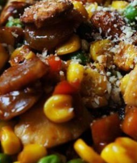 46 Poulet sauté aux amandes
