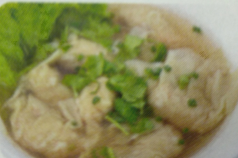N4. Soupe de raviolis aux crevettes