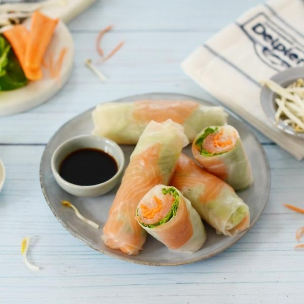 Rouleau de printemps saumon