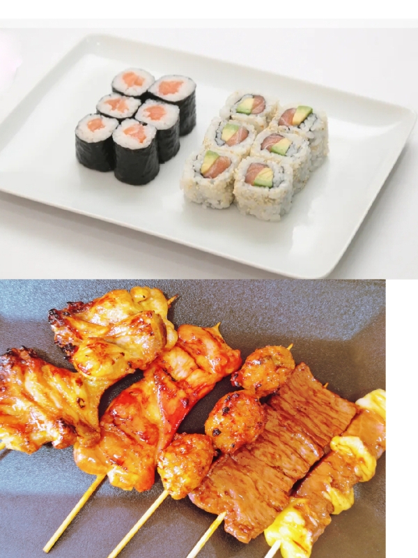 M X14-8maki saumon，8Californi saumon avocat，5brochette assortiment 
