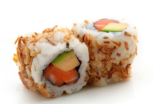 J7.California Saumon Avocat Oignons Frits