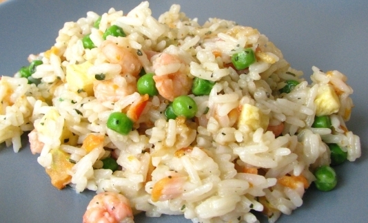 Riz sauté aux crevettes