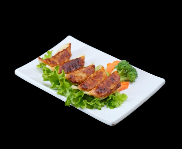 E4. 日本鸡肉煎饺. Gyoza (poulet et légumes)(5 pièces)