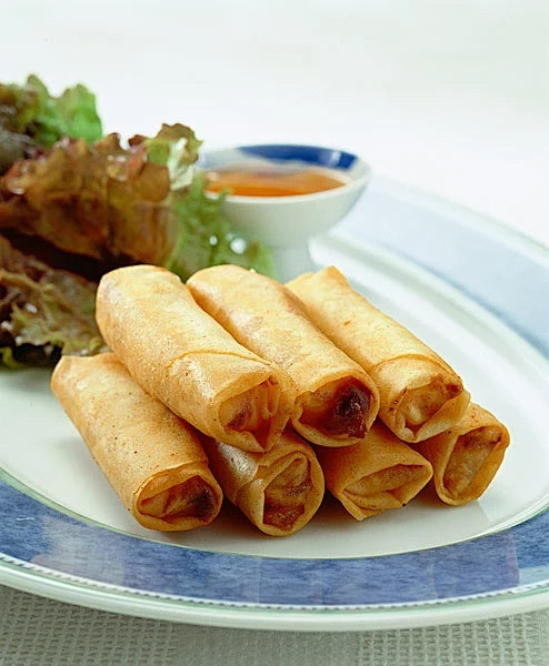 2. 虾春卷 Nem aux crevettes(4 pièces)