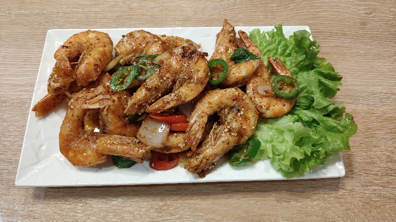 S9B.香辣大虾 Gambas sautés pimentés au chef