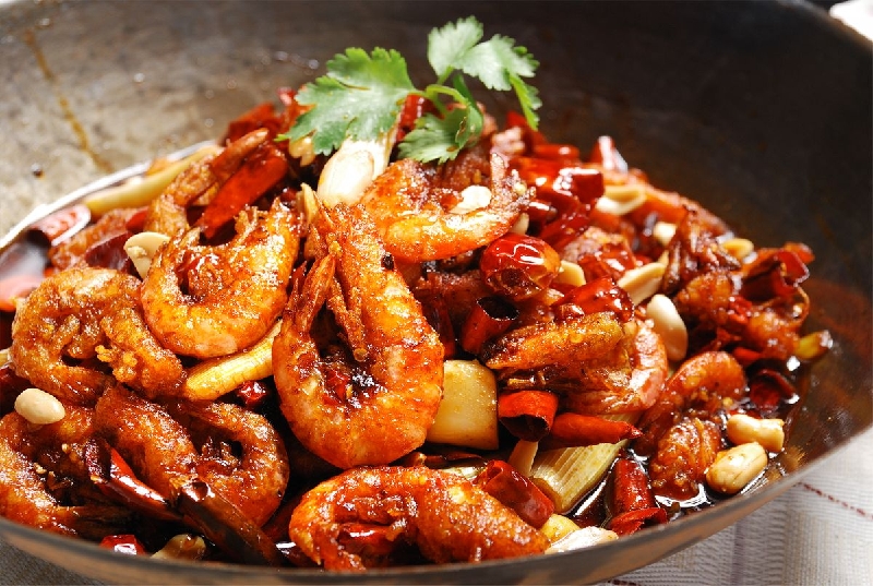 S9.干锅香辣虾🦐 Gambas sauté pimentés au wok