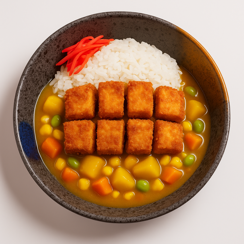 Vegan Curry (Tofu pané)