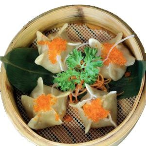 20. Ravioli con gamberi al vapore (4 pezzi)