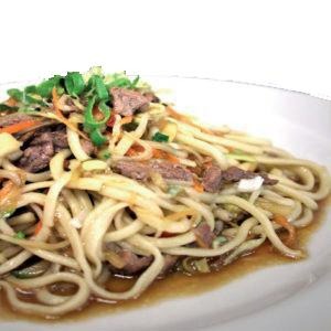 38. Ramen con vitello uova a verdure saltate (ramen freschi fatti a mano)