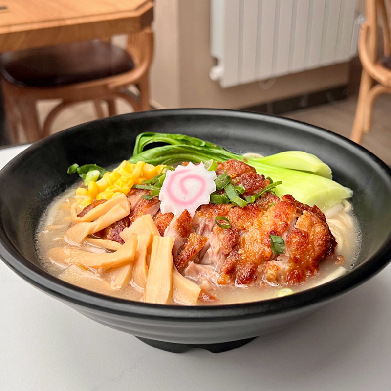 Fried chicken noodle soup