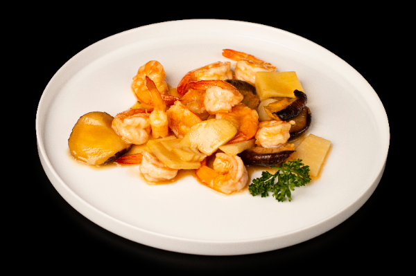 56. SHRIMP WITH MUSHROOMS AND BAMBOO SHOOTS