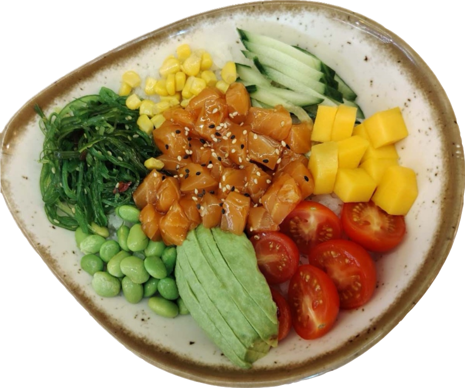 Menu Poké saumon   夏威夷三文鱼盒饭