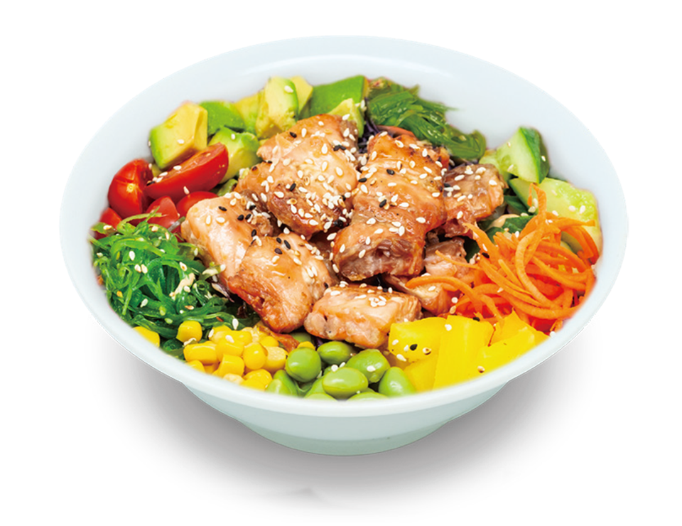 H6 poke saumon grillé